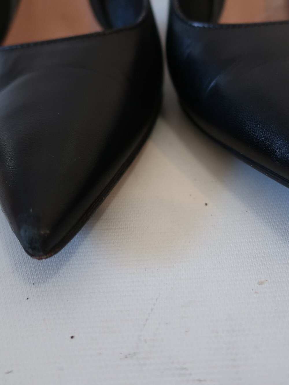 Womens Prada Black Leather Pointy Toe Pumps 38 EU/US 8 - Picture 5 of 13